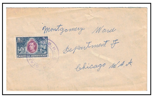 BRITISH HONDURAS - 1938 5c rate cover to UK used at STANN CREEK/BH - M.O.B.