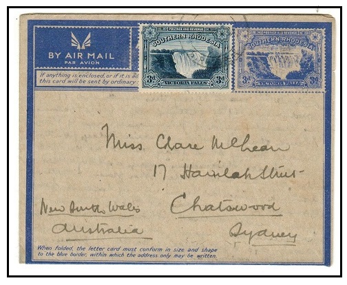 SOUTHERN RHODESIA - 1944 3d blue 