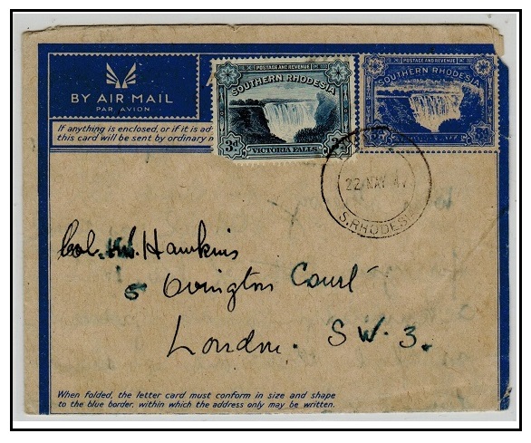 SOUTHERN RHODESIA - 1944 3d blue 