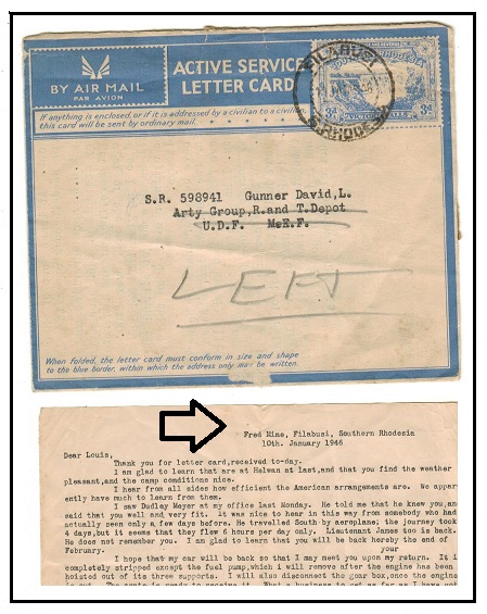 SOUTHERN RHODESIA - 1944 3d blue 