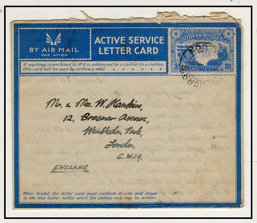 SOUTHERN RHODESIA - 1944 3d blue 