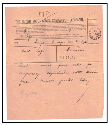 RHODESIA - 1906 use of 