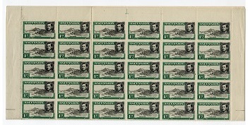 ASCENSION - 1949 1d (perf 13) in a mint sheet of 60 with MAJOR RE-ENTRY.  SG 39d.