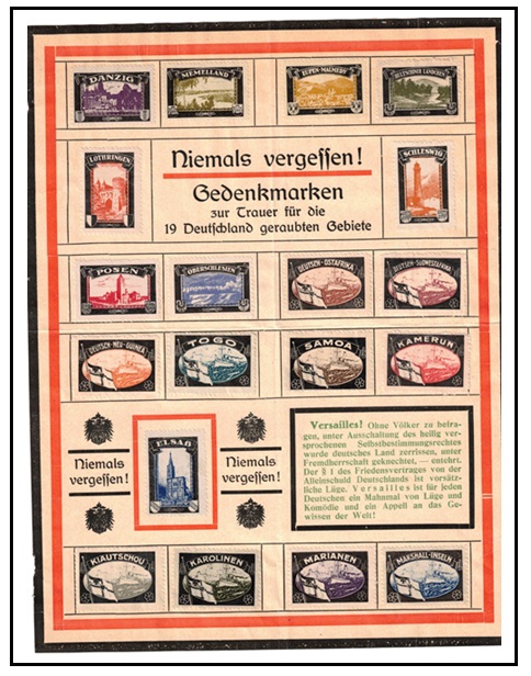 GERMANY - 1920 (circa) LOST COLONIES 