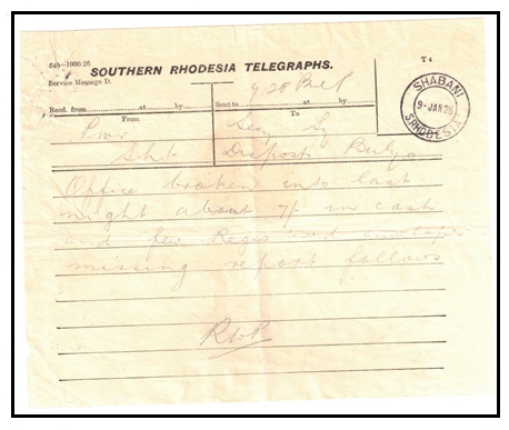 SOUTHERN RHODESIA - 1928 