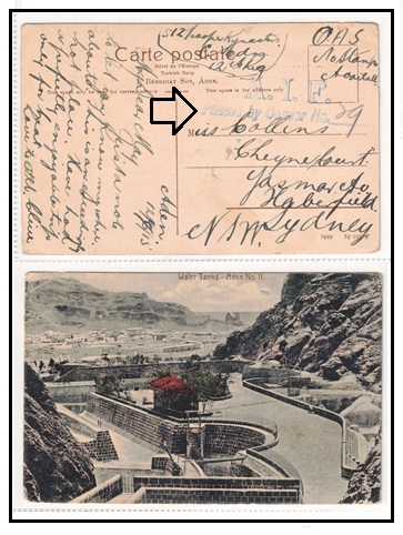 AUSTRALIA - 1914 stampless inward 