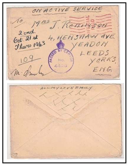 FALKLAND ISLANDS - 1943 censored 