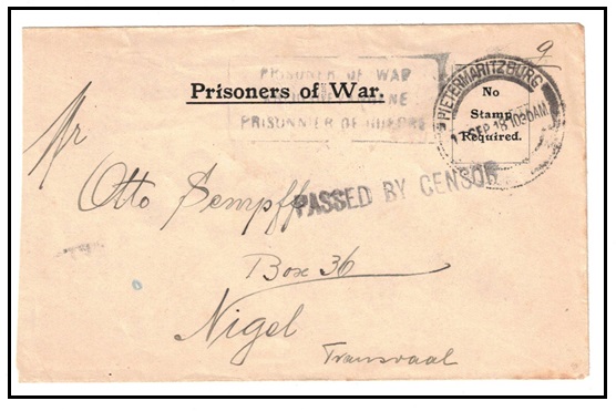 SOUTH AFRICA - 1918 censored 