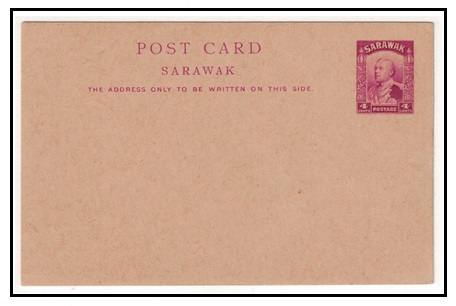 SARAWAK - 1934 4c bright violet PSC unused.  H&G 15.