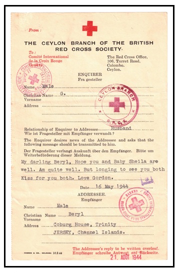 CEYLON - 1944 use of 