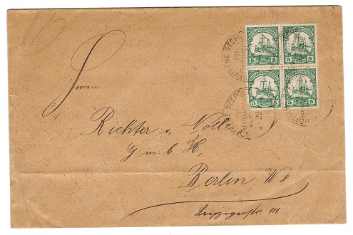 SOUTH WEST AFRICA - 1911 cover with DEUTSCH SEEPOST/HAUPTLINE cancels.