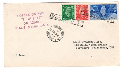 ST.VINCENT - 1952 PAQUEBOT cover to USA from KINGSTOWN.