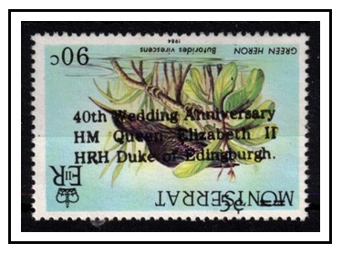 MONTSERRAT - 1987 5c on 60c EDINGBURGH spelling error 