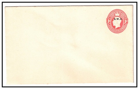 SOUTH WEST AFRICA - 1928 1d red PSE (size b) unused.  H&G 6a.