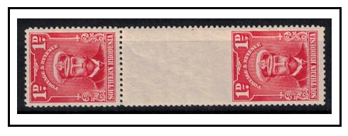 SOUTHERN RHODESIA - 1924 1d bright rose U/M gutter pair with 
