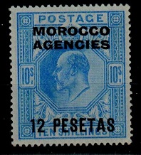 MOROCCO AGENCIES - 1907 12p on 10/- ultramarine. Fine mint.  SG 123.