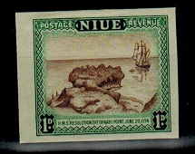 NIUE - 1950 1d IMPERFORATE PLATE PROOF.