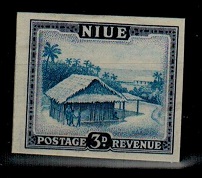 NIUE - 1950 3d IMPERFORATE PLATE PROOF.