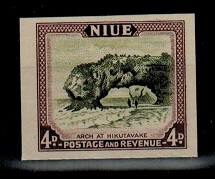 NIUE - 1950 4d IMPERFORATE PLATE PROOF.