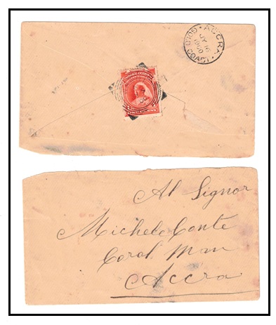 NIGER COAST - 1900 1d rate cover to Gold Coast (ex flap edge) used at WARRI.