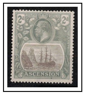 ASCENSION - 1924 2d grey black and grey fine mint with TORN FLAG variety.  SG 13b.