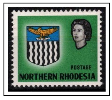 NORTHERN RHODESIA - 1963 4d green U/M with VALUE MISSING error.  SG 79a.