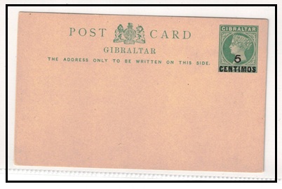 GIBRALTAR - 1889 5c on 1/2d green PSC unused.  H&G 9.