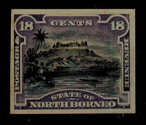 NORTH BORNEO - 1894 18c IMPERFORATE PLATE PROOF.