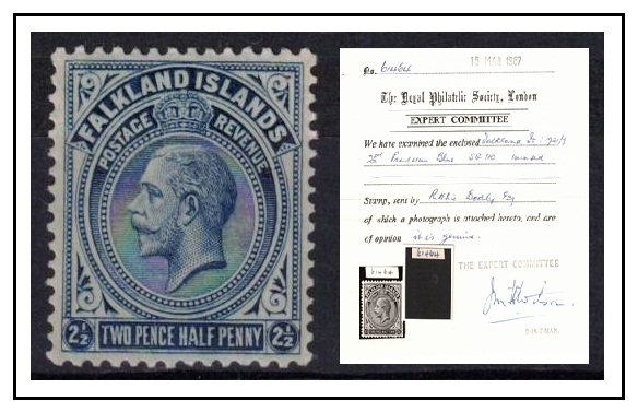 FALKLAND ISLANDS - 1921-28 2 1/2d 