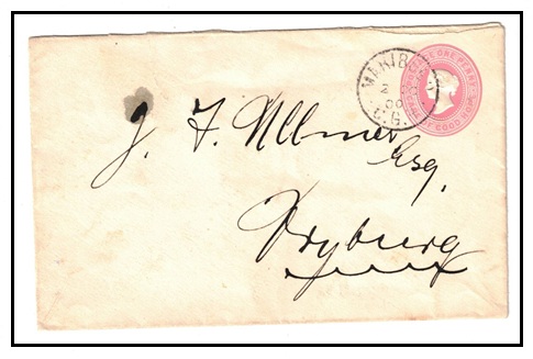 BECHUANALAND - 1900 use of 1d PSE of Cape Of Good Hope addressed to Vryburg and used at MARIBOGO.
