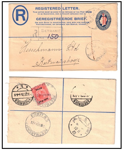 SOUTH WEST AFRICA - 1923 6d blue RPSE (size G) used at BETHANIE.  H&G 4a.
