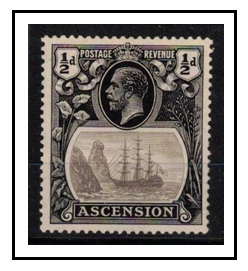 ASCENSION - 1924-33 1/2d grey black and black fine mint with TORN FLAG variety.  SG 10b.