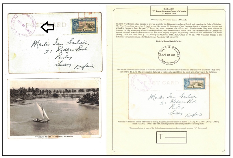 BAHAMAS - 1943 postcard to UK used by the 