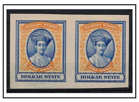 INDIA - 1940 (circa) 1a dark blue and orange 