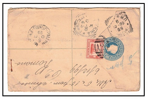 MALTA - 1887 2d light blue RPSE (size G) uprated to Italy.  H&G 2a.