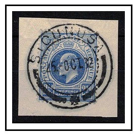 SWAZILAND - 1932 use of Natal 2 1/2d adhesive on piece cancelled SICUNUSA.