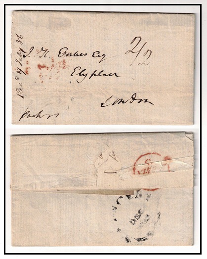 ST.VINCENT - 1835 entire to UK with ST.VINCENT fleuron b/s.