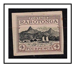 COOK ISLANDS - 1927 4d (SG type 17) 