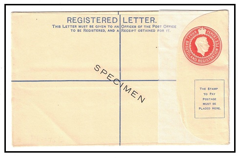 BASUTOLAND - 1938 4d dark red RPSE (size G) unused with SPECIMEN applied diagonally.  H&G 2.