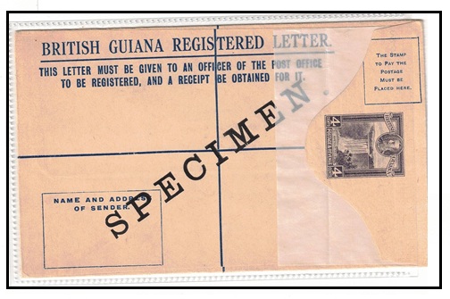 BRITISH GUIANA - 1934 4c violet RPSE mint with SPECIMEN applied diagonally.  H&G 20.