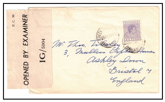 BAHAMAS - 1944 2 1/2d rate 