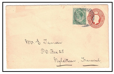 SOUTH WEST AFRICA - 1921 1 1/2d PSE of South Africa uprated and used at KEETMANSHOOP. 