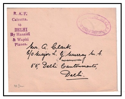 INDIA - 1930 RAF first flight cover to Delhi.