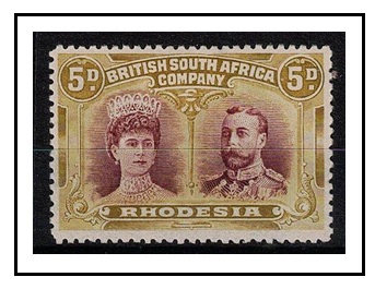 RHODESIAS - 1910-13 5d purple brown and olive green 