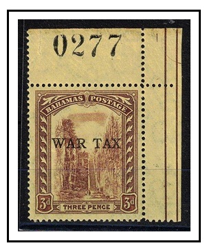 BAHAMAS - 1918 3d purple on yellow mint 
