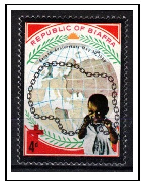 BIAFRA - 1970 4d RED CROSS adhesive U/M with 