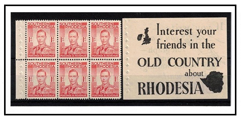 SOUTHERN RHODESIA - 1937 1d scarlet U/M 