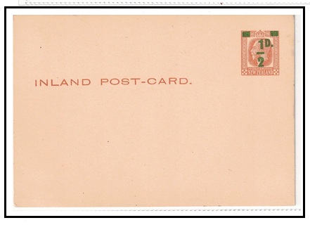 NEW ZEALAND - 1931 1/2d green on 1 1/2d PSC unused.  H&G 26a.