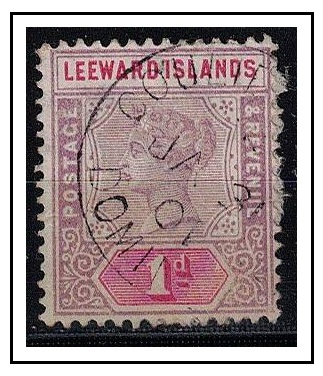 DOMINICA - 1901 use of Leeward Islands 1d cancelled by part COULIBISTRIE/DOMINICA cds. 