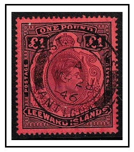 ANTIGUA - 1946 use of Leeward Islands 1 (SG 141a) cancelled ST.JOHN